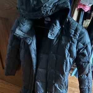 Black knee length women’s North Face Jacket